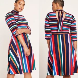 ELOQUII fit & flare striped dress